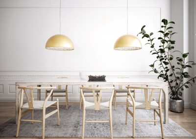 Retro styled dining room interior